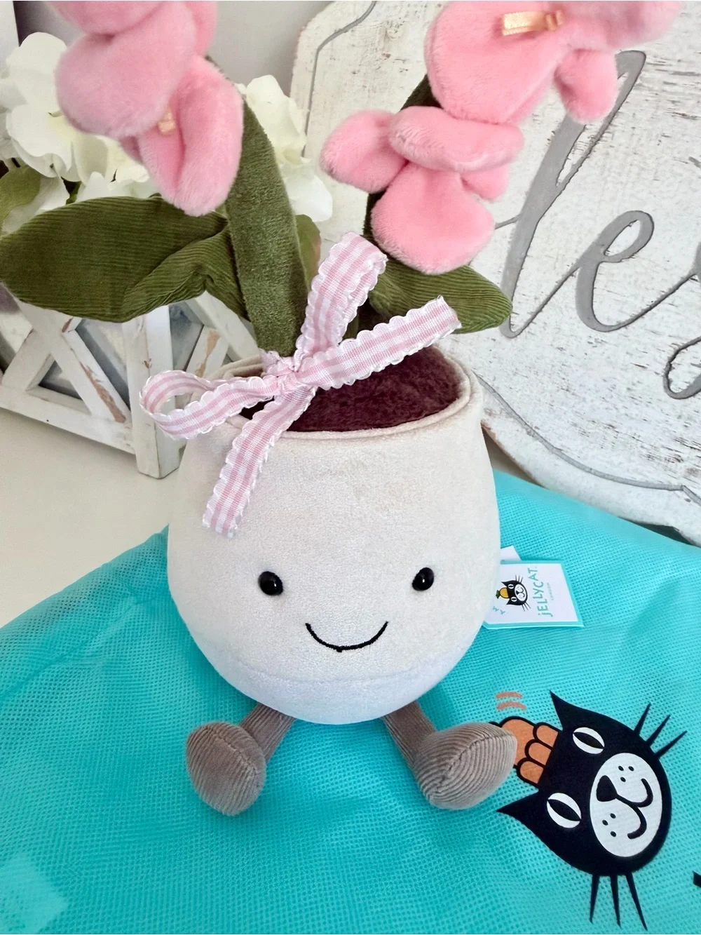 Jellycat Amuseables Pink Orchid + Dust Bag! AUTHENTIC BNWT!